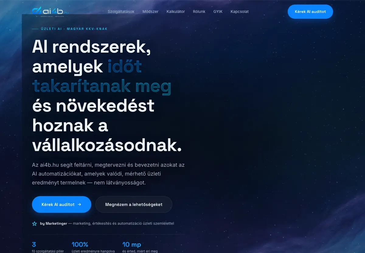 ai4b.hu — AI tréning weboldal