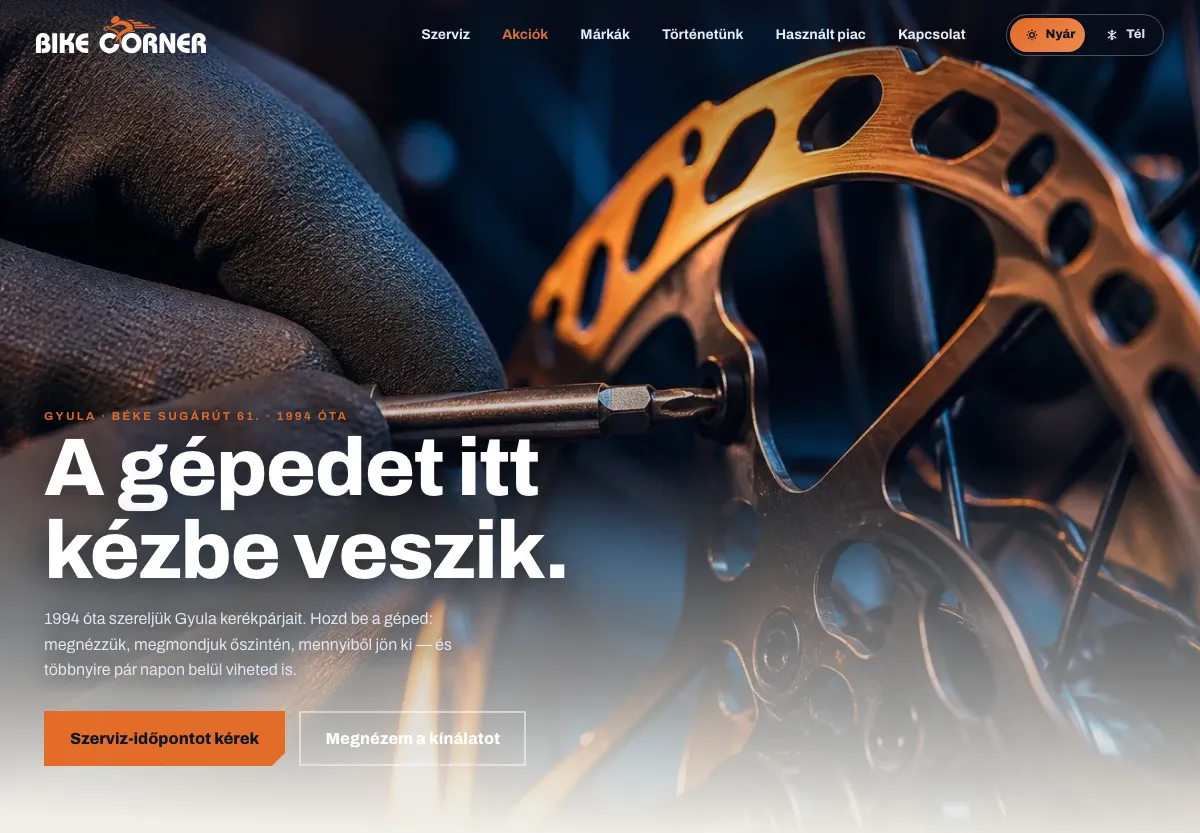 bikecorner.hu weboldal